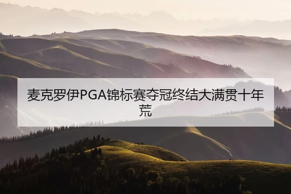 麦克罗伊PGA锦标赛夺冠终结大满贯十年荒